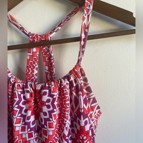 Prana Halter Dress, Purple & Orange Geometric Print, Women's XS - Picture 3 of 6